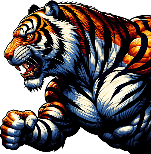 Great warrior tiger.
Single Game Texture. In-Game asset. 2d. Blank background. High contrast. No shadows.
