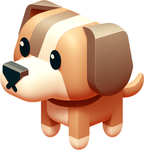 Dog which goes to the left.
2D, Without background