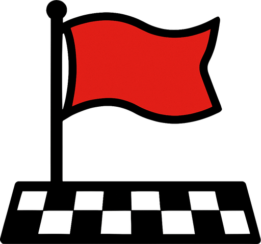 Que sea una bandera y que tenga como un piso como frametista de carrera algo así.
In-Game asset.  2d.  High contrast.  No shadows