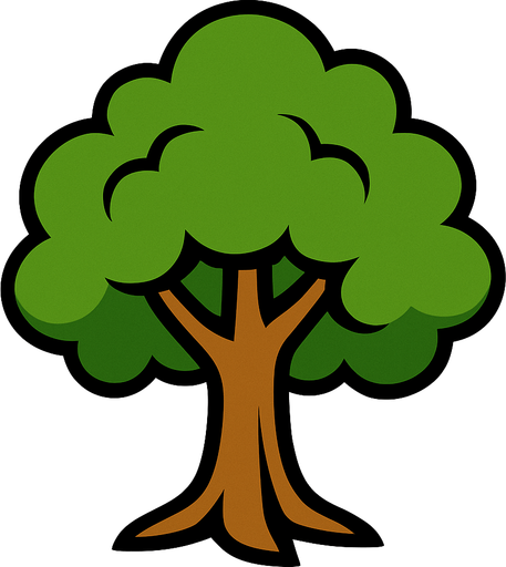 2d tree.
In-Game asset.  2d.  High contrast.  No shadows