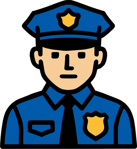 police.
In-Game asset.  2d.  High contrast.  No shadows
