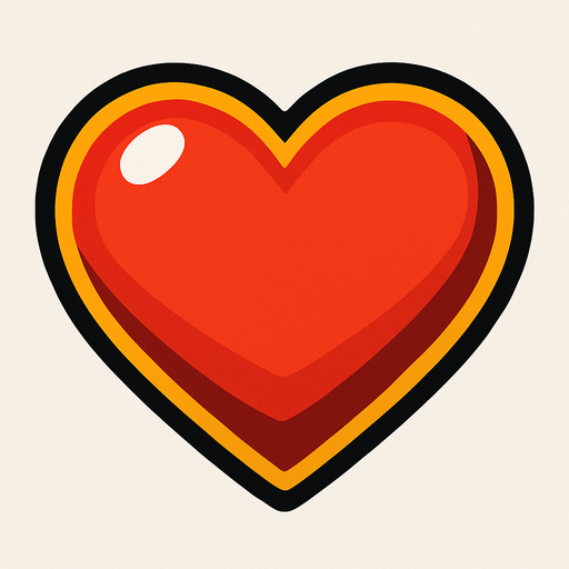 Heart.
In-Game asset.  2d.  High contrast.  No shadows