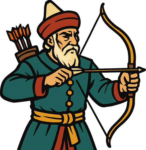 Senior archer from the Ottoman period.
In-Game asset.  2d.  High contrast.  No shadows