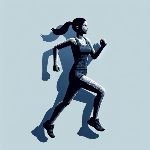 A person running.
Single Game Texture. In-Game asset. 2d. Blank background. High contrast. No shadows.