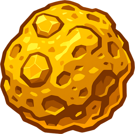 asteroid gold.
In-Game asset.  2d.  High contrast.  No shadows