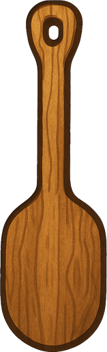 una pala de madera realista.
In-Game asset.  2d.  High contrast.  No shadows