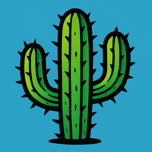 Cactus.
In-Game asset.  2d.  High contrast.  No shadows
