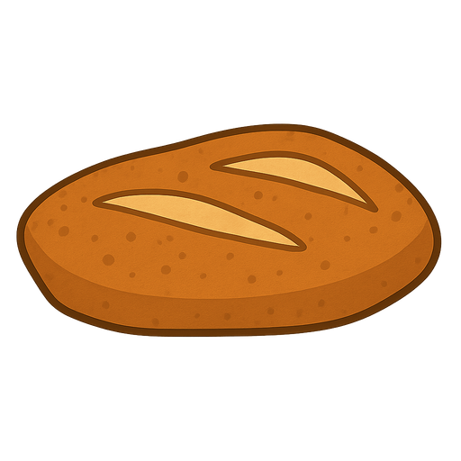 Bread. No background. Transparent background. Blank background. No shadows. 2d. In-Game asset. flat