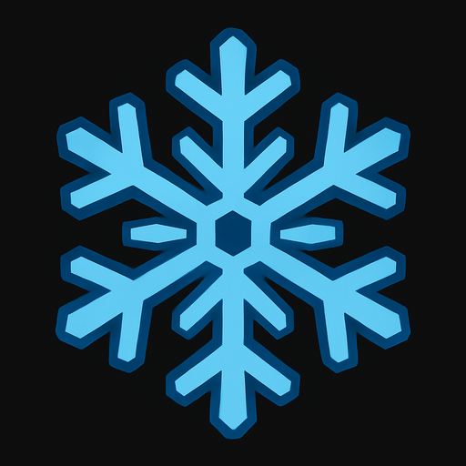 snow Flake top view.
In-Game asset.  2d.  High contrast.  No shadows