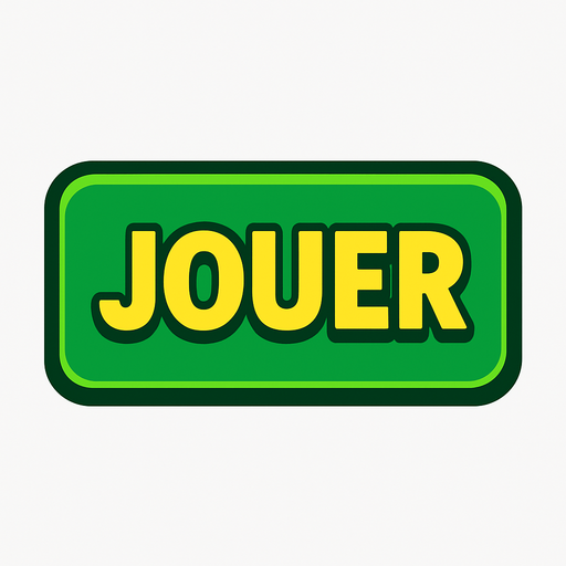 JOUER GREEN BUTTON.
In-Game asset.  2d.  High contrast.  No shadows