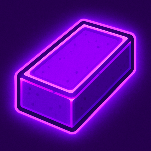Purple neon rectangle block.
In-Game asset.  2d.  High contrast.  No shadows