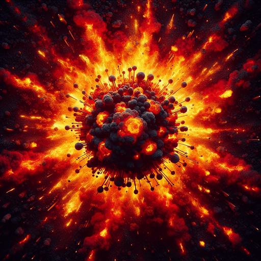 a top view of a TNT explosion fire Background image. High contrast. No shadows.