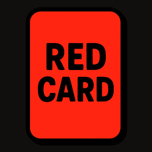 red card.
In-Game asset.  2d.  High contrast.  No shadows