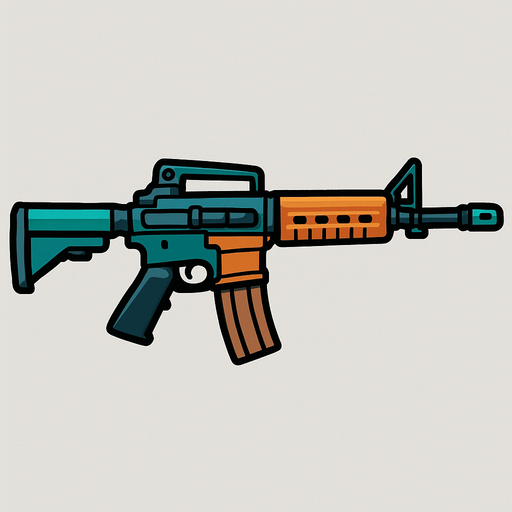 Rifle.
In-Game asset.  2d.  High contrast.  No shadows