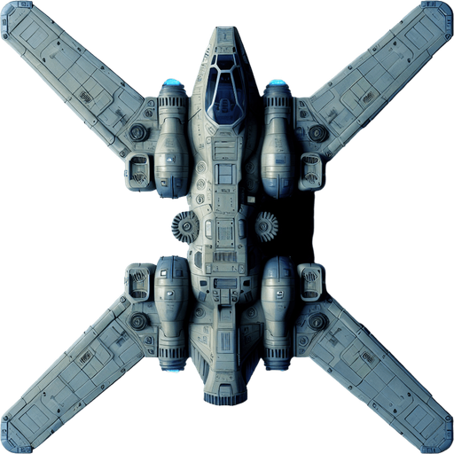 X wing, from back-Top view