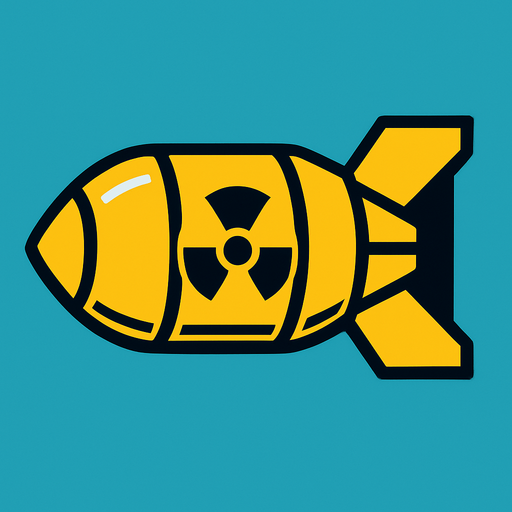 bomba nuclear.
In-Game asset.  2d.  High contrast.  No shadows