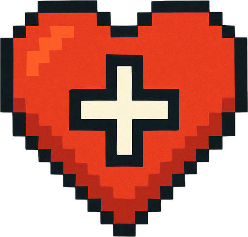 Pixelart healt thing. Simple.
In-Game asset.  2d.  High contrast.  No shadows