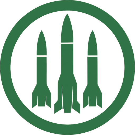 Add green 3 piece of Missilles art image into this ring middle