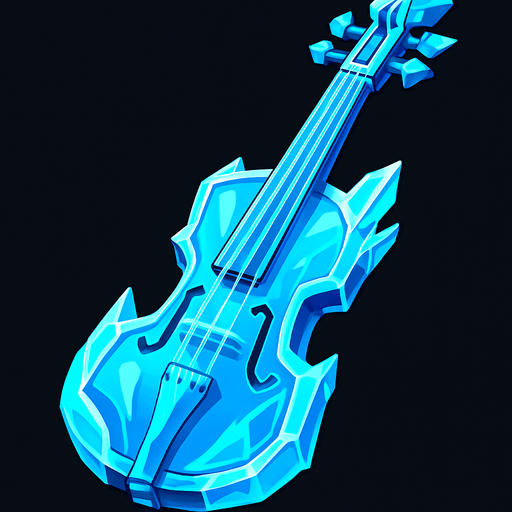 Violin de hielo futurista evolucionado.
In-Game asset.  2d.  High contrast.  No shadows