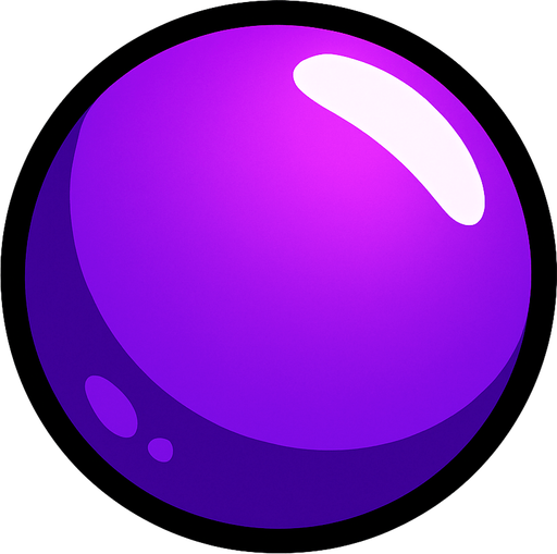 purpleBall.
In-Game asset.  2d.  High contrast.  No shadows