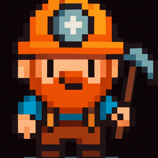 que el minero este mirando de frente y llendo de frente