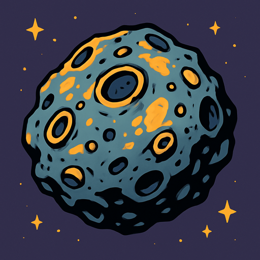 Asteroid Nikel - Yazısız.
In-Game asset.  2d.  High contrast.  No shadows