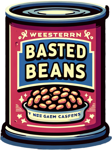 western baked beans can.
Single Game Texture. In-Game asset. 2d. Blank background. High contrast. No shadows.