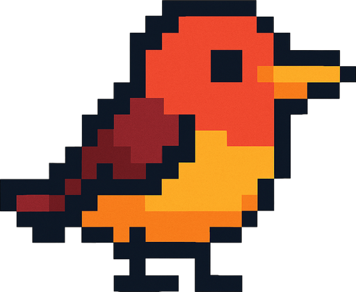 Bird pixel.
In-Game asset.  2d.  High contrast.  No shadows