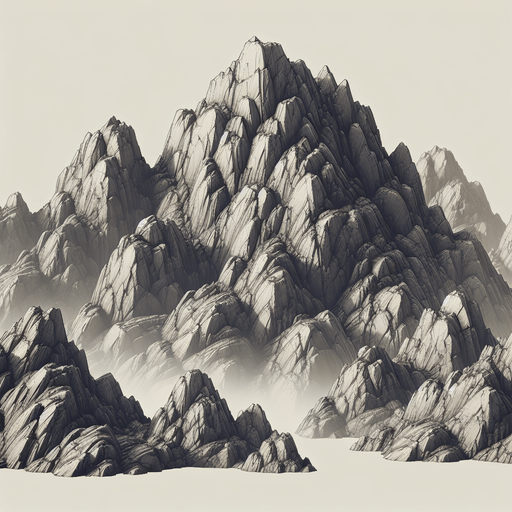 mountain rocks.
Single Game Texture. In-Game asset. 2d. Blank background. High contrast. No shadows.