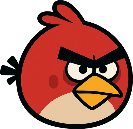 angry bird.
In-Game asset.  2d.  High contrast.  No shadows
