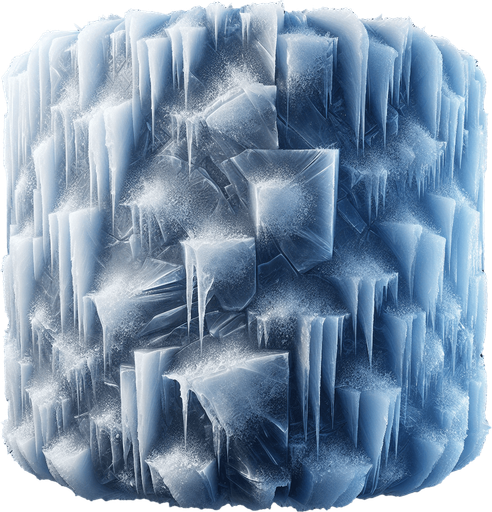 Ice.
Single Game Texture. In-Game asset. 2d. Blank background. High contrast. No shadows.