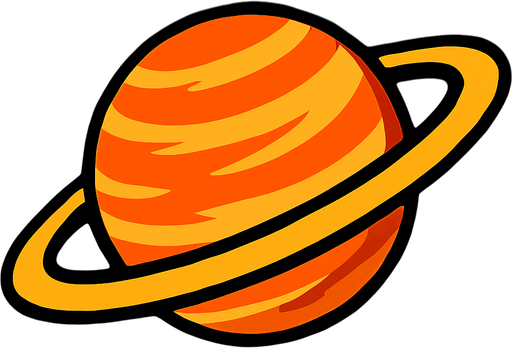 Saturn.
In-Game asset.  2d.  High contrast.  No shadows