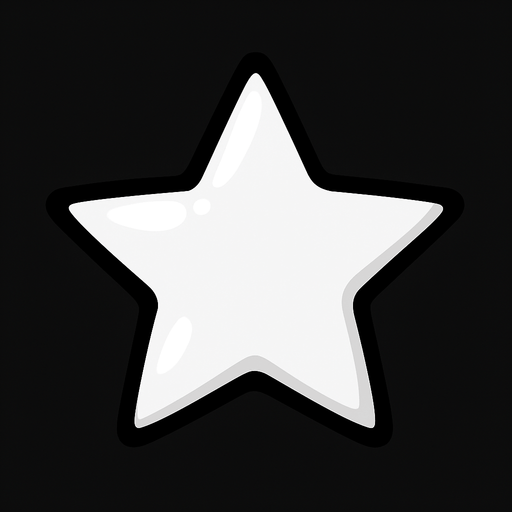 white shiny star.
In-Game asset.  2d.  High contrast.  No shadows