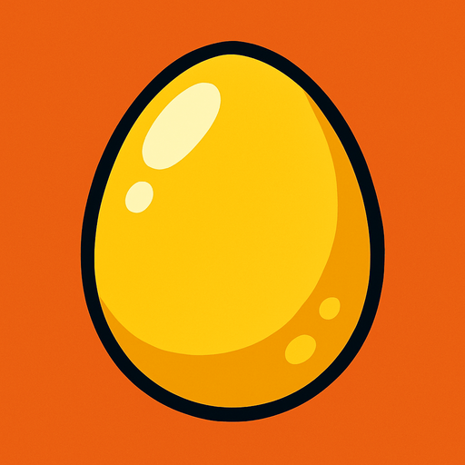 YELLOW EGG.
In-Game asset.  2d.  High contrast.  No shadows