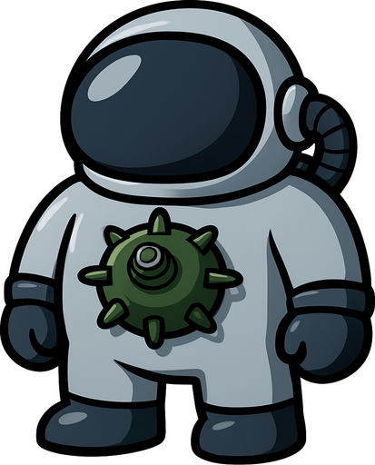 Just the space suit from this image with a land mine in the center of it.