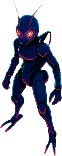 Neon cyberpunk horror anime top down isometric Lokix Nymble robot locusts swarming