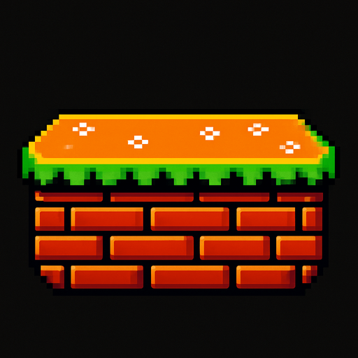 Mario platformu.
In-Game asset.  2d.  High contrast