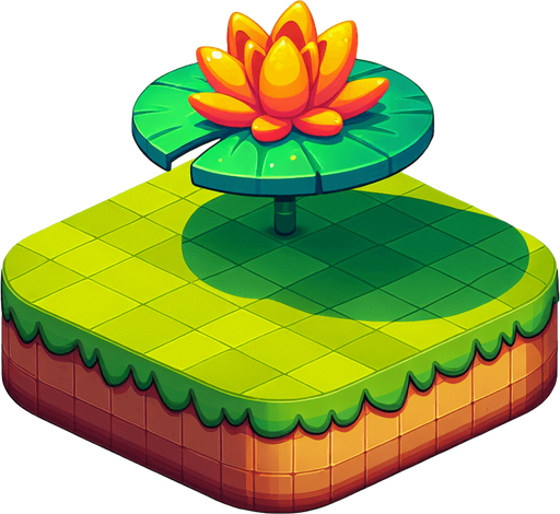 Single Cartoon lillypad edge on. No flower
Game Texture. In-Game asset. 2d. Blank background. High contrast. No shadows.