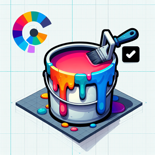 a paint bucket.
Single Game Texture. In-Game asset. 2d. Blank background. High contrast. No shadows.