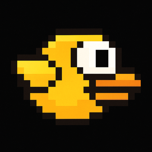 a bird like flappy bird but they are not same
In-Game asset.  2d.  High contrast. pixel