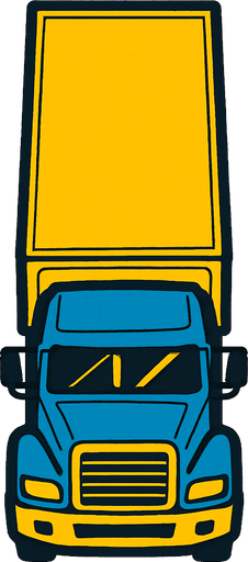 long haul truck seen from direct top.
In-Game asset.  2d.  High contrast.  No shadows