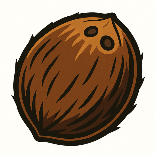Un coco.
In-Game asset.  2d.  High contrast.  No shadows