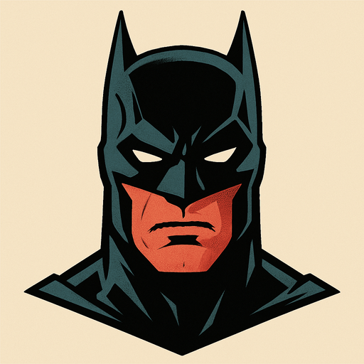 Süper kahraman olan Batman'ın kafasını oluştur.
In-Game asset.  High contrast.  No shadows