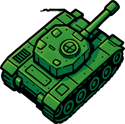 make a bird's eye view tank.
In-Game asset.  2d.  High contrast.  No shadows