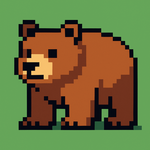 Bear pixel.
In-Game asset.  2d.  High contrast.  No shadows