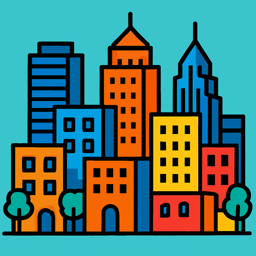 City.
In-Game asset.  2d.  High contrast.  No shadows