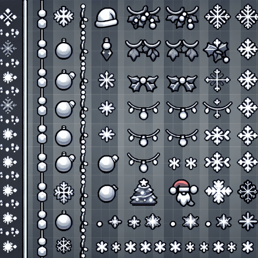 a PC, christmas style Single Game Texture. In-Game asset. 2d. Blank background. High contrast. No shadows.