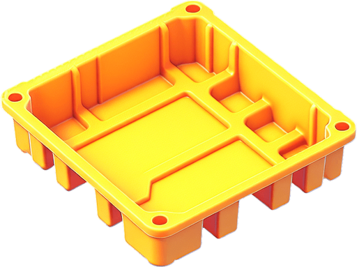 yellow plastic tray.
Single Game Texture. In-Game asset. 2d. Blank background. High contrast. No shadows.