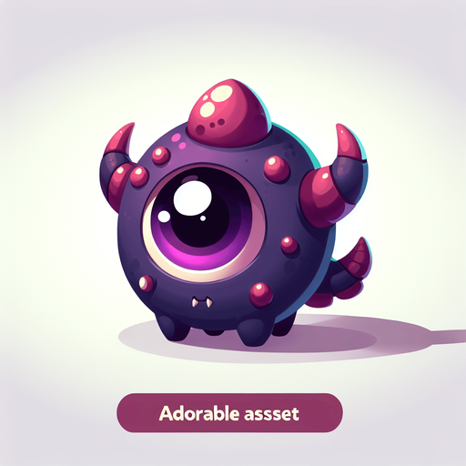 Make a little cute monster.
Single Game Texture.  In-Game asset.  2d.  Blank background.  High contrast.  No shadows
