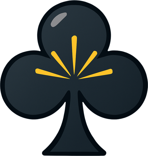 Just the club from this picture with 1. **Fan/Spray Symbol** - Three or more lines radiating outward from a central point, yellow in color, in the center of the club.